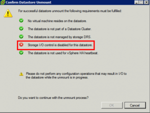 Unmount failed SIOC error